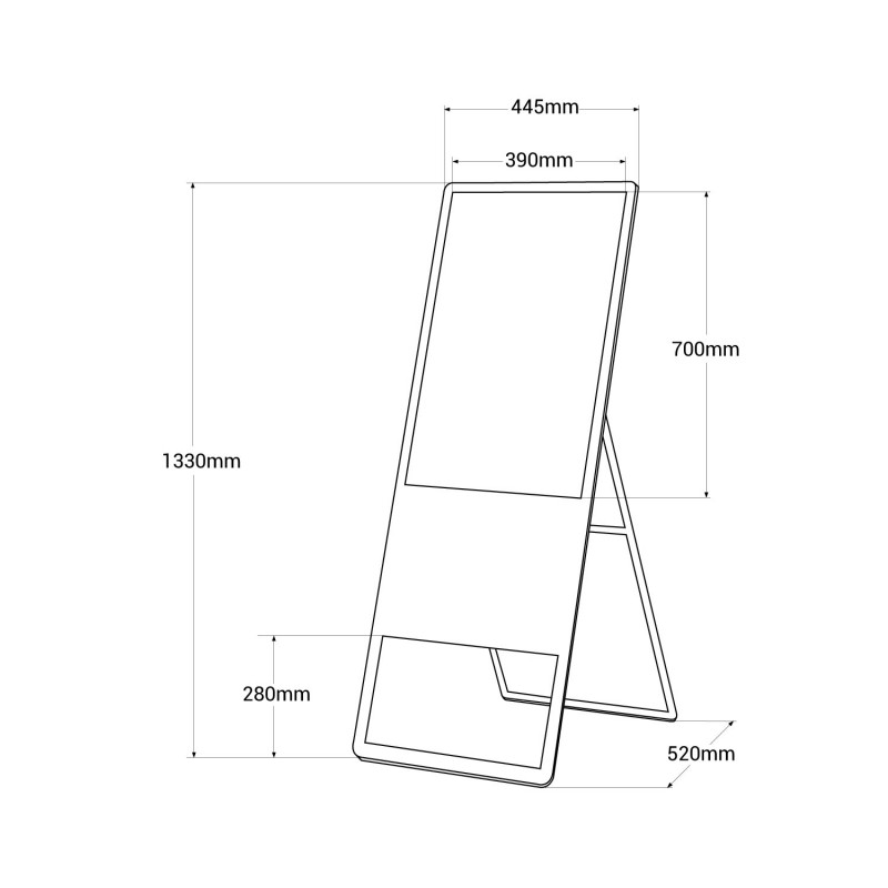 32" Full HD 32" Foldable LCD Digital Billboard - IP20