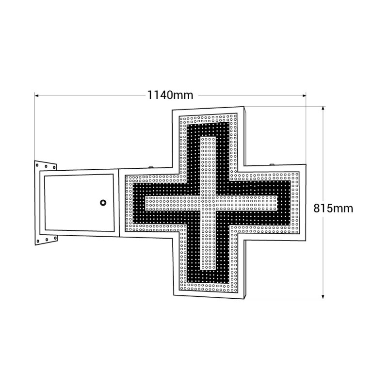 P16 programmable green single-color LED pharmacy cross - Outdoor