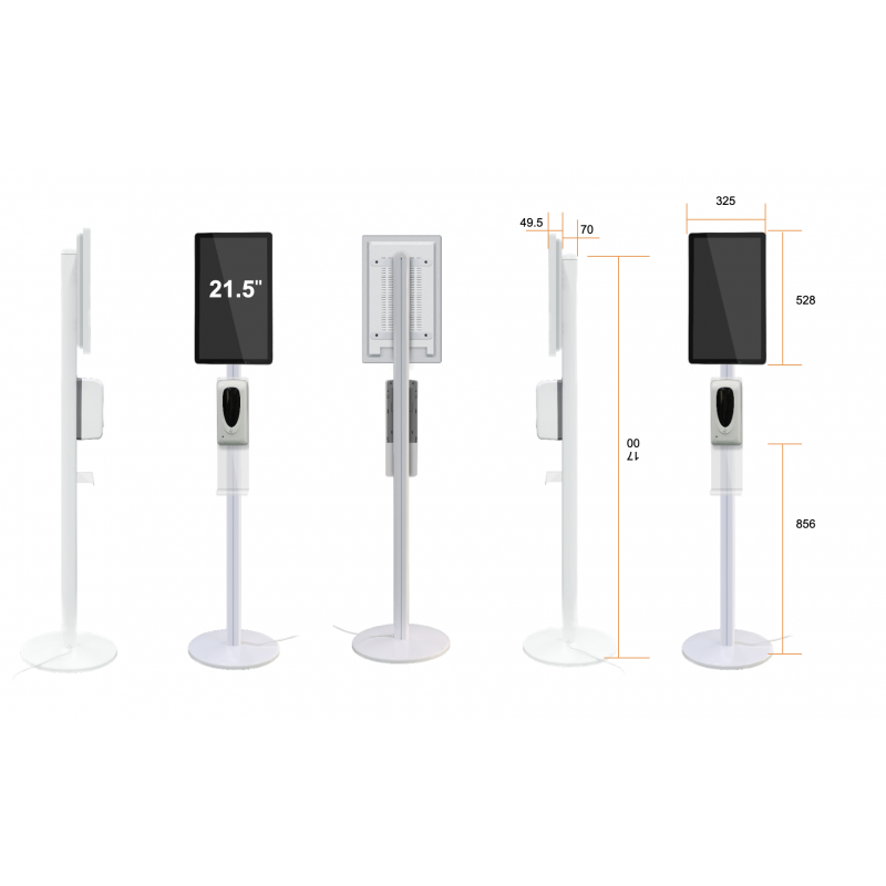 21.5" LCD advertising display with automatic gel dispenser