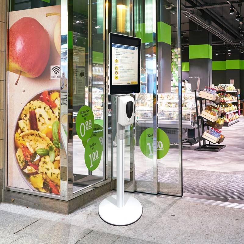 21.5" LCD advertising display with automatic gel dispenser