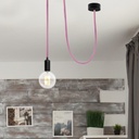 Round cotton coated electric cable Pink