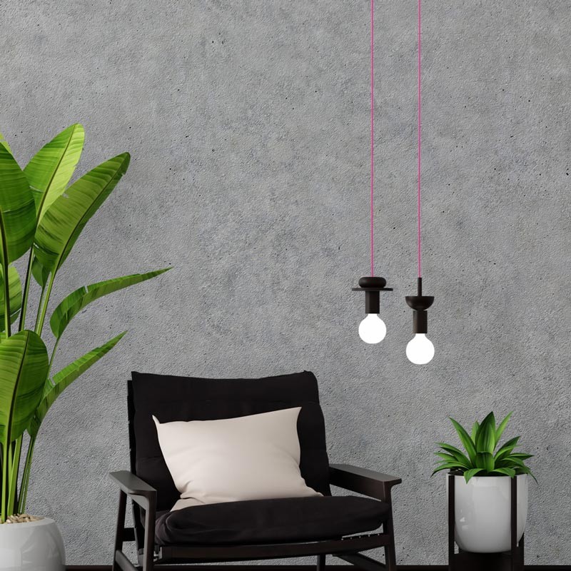Round cotton coated electric cable Pink