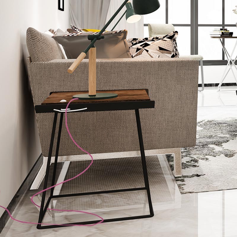 Round cotton coated electric cable Pink