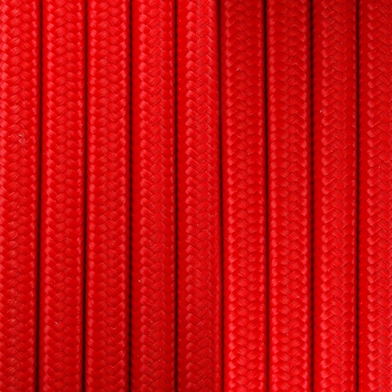 Round cotton coated power cable Red
