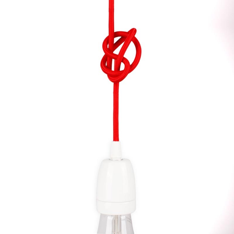 Round cotton coated power cable Red