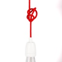 Round cotton coated power cable Red