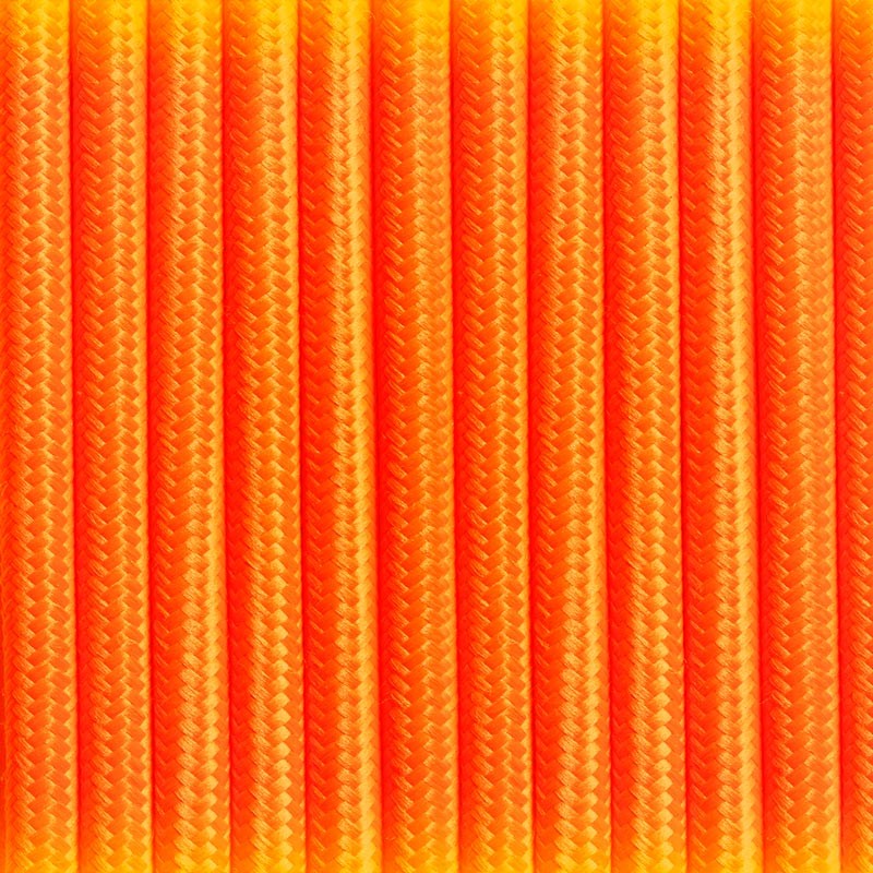 Round cotton coated power cable Citrus Orange