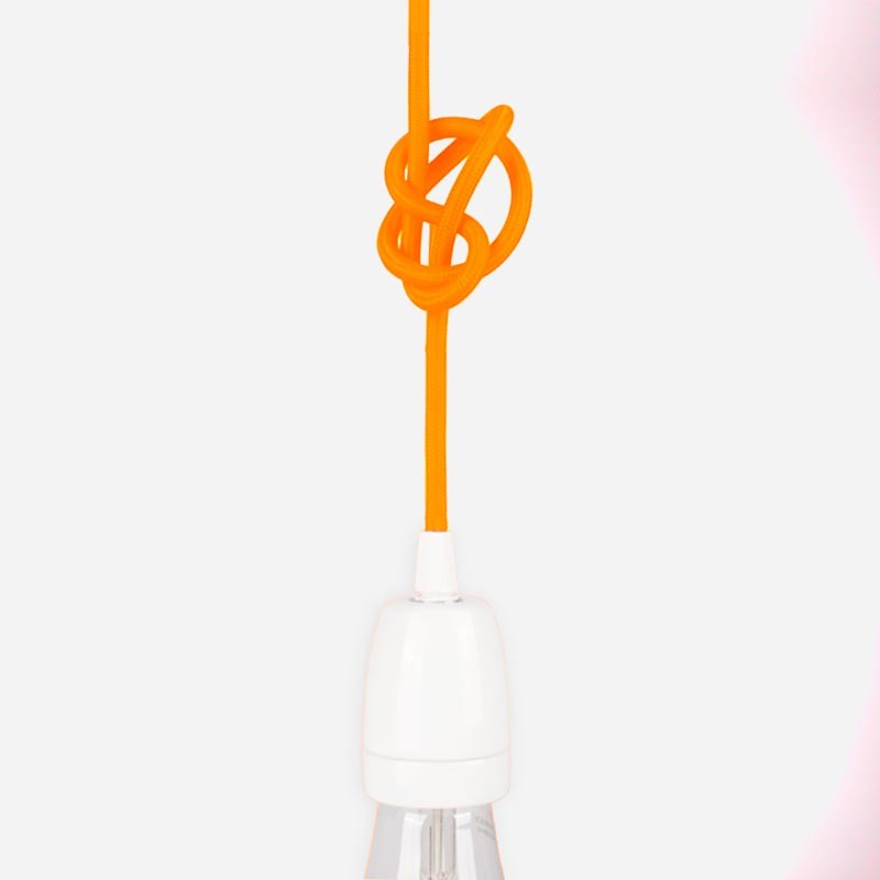Round cotton coated power cable Citrus Orange