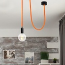 Round cotton coated power cable Citrus Orange