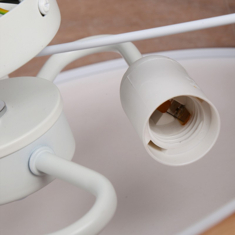 Ceiling lamp with wood effect lampshade "AGUDES" - 3xE27