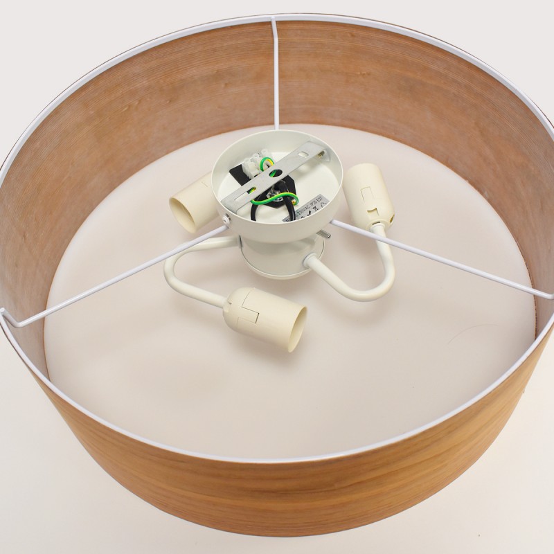 Ceiling lamp with wood effect lampshade "AGUDES" - 3xE27
