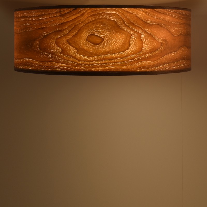 Ceiling lamp with wood effect lampshade "AGUDES" - 3xE27