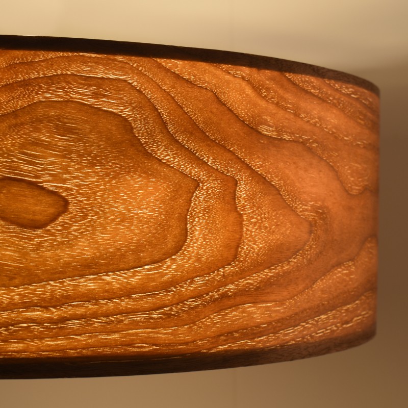 Ceiling lamp with wood effect lampshade "AGUDES" - 3xE27