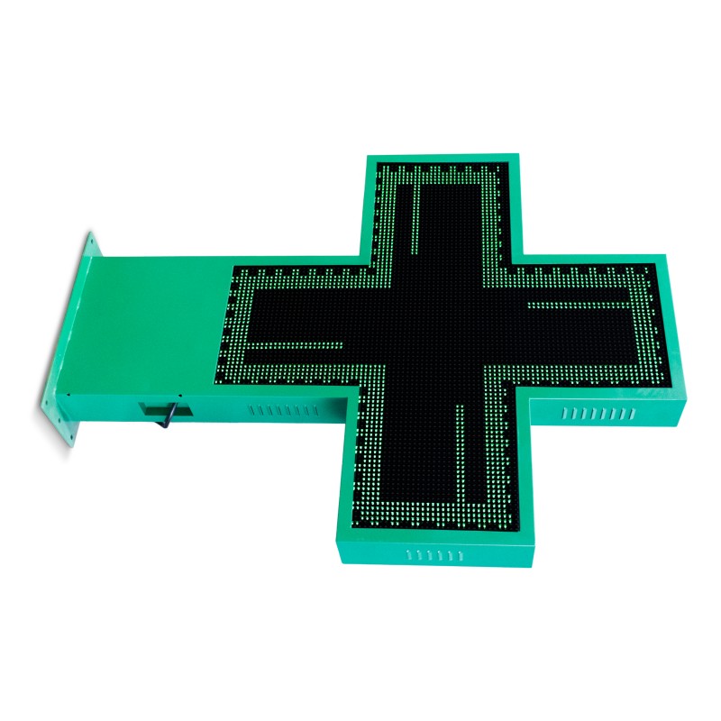 Programmable green monocolor LED pharmacy cross P10 - Outdoor - 96x96cm