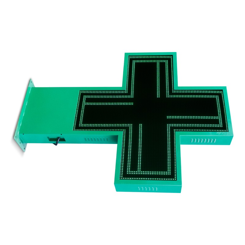 Programmable green monocolor LED pharmacy cross P10 - Outdoor - 96x96cm