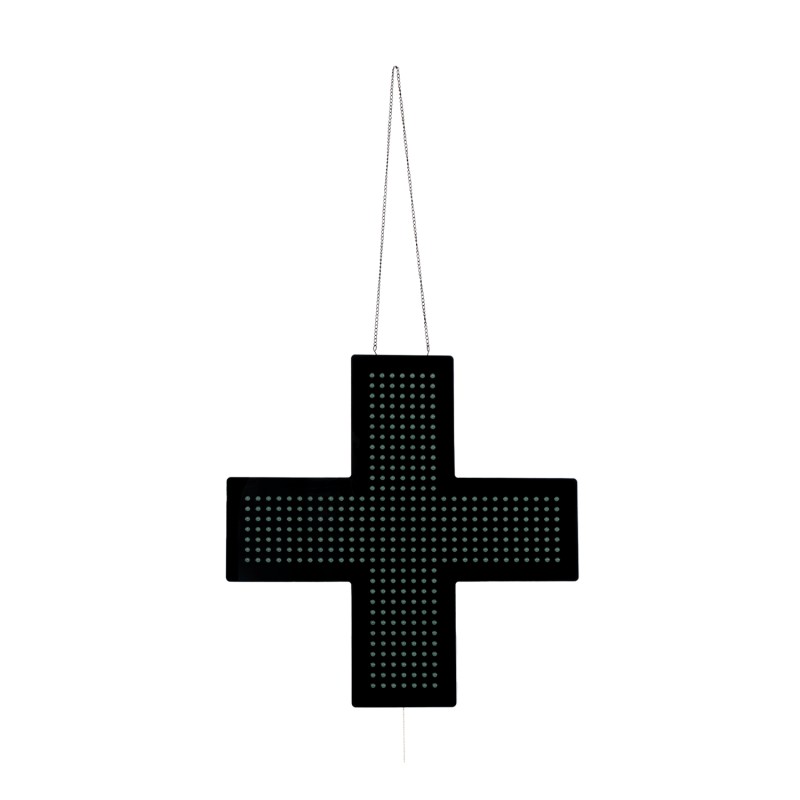 Green single color LED pharmacy cross - 60x60cm - Single sided - IP20