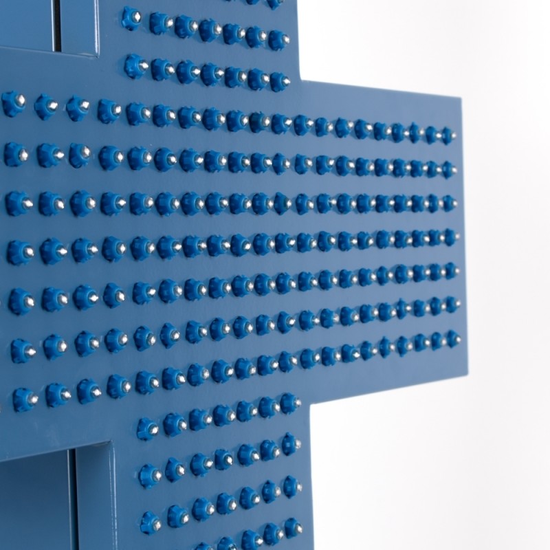 Blue monocolor Veterinary LED cross - 50x50cm - Double sided - Outdoor