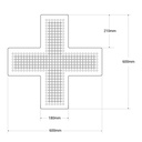 Veterinary Cross LED blue monocolor - 60x60cm - Single sided - IP20