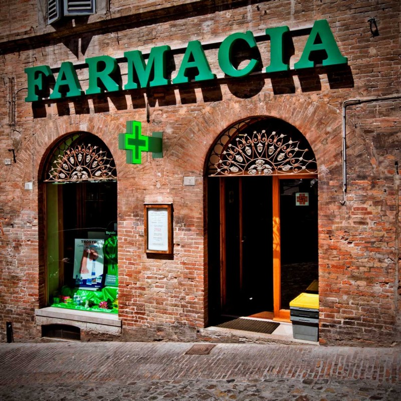Green monocolor pharmacy LED cross - 50x50cm - Double sided - Outdoor