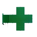 Green monocolor Pharmacy LED Cross - 80x80cm - Double sided - Outdoor