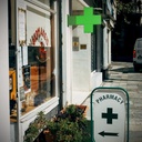 Green monocolor Pharmacy LED Cross - 80x80cm - Double sided - Outdoor