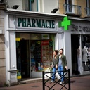 Green monocolor Pharmacy LED Cross - 80x80cm - Double sided - Outdoor