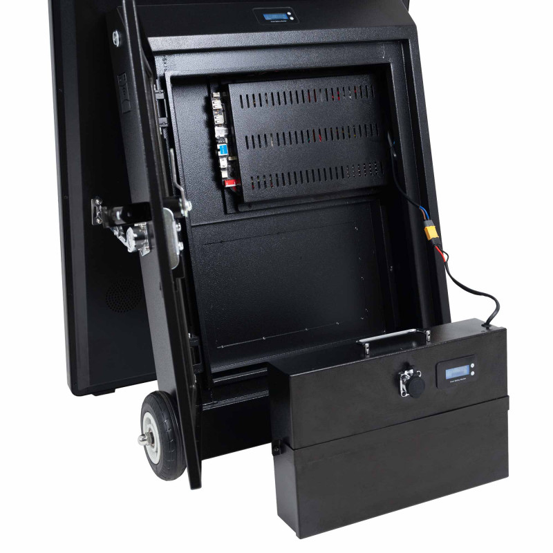 43'' Portable Outdoor Advertising Display - Full HD LCD - Wheeled and Battery Operated