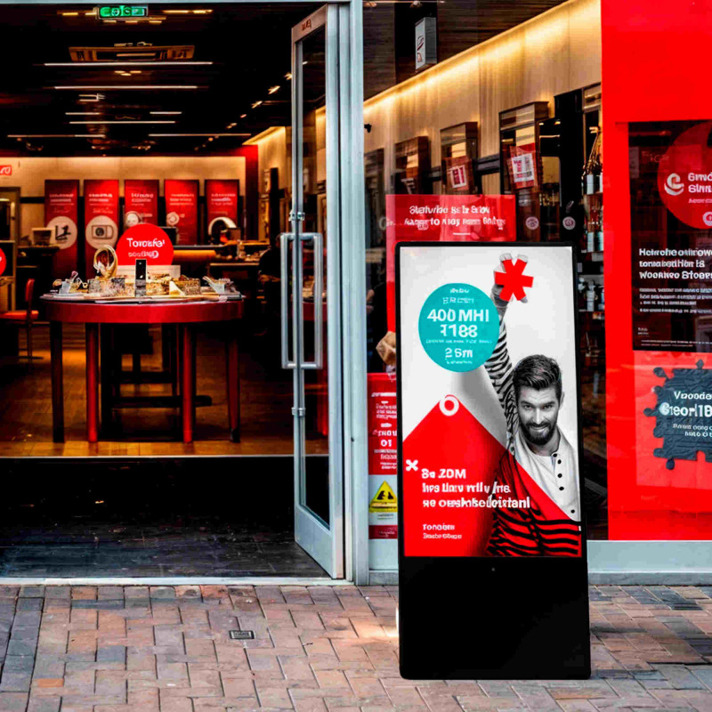 43'' Portable Outdoor Advertising Display - Full HD LCD - Wheeled and Battery Operated