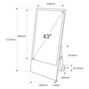 43'' Portable Outdoor Advertising Display - Full HD LCD - Wheeled and Battery Operated