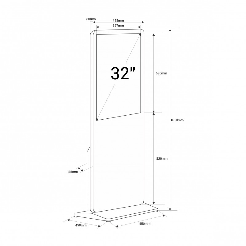 Full HD LCD Digital Display - 32" - Touch - Android - 4GB + 32GB