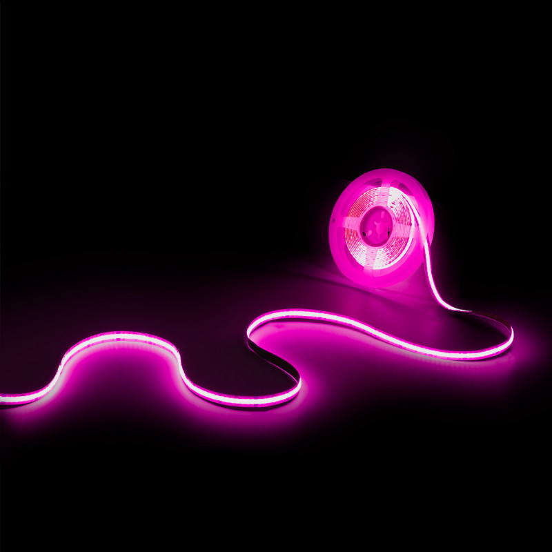 24V DC COB LED Strip - RGB - 12W/m - 10mm - IP20 - 5 meters roll - Cut every 33mm