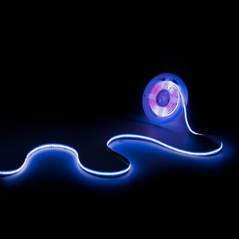 24V DC COB LED Strip - RGB - 12W/m - 10mm - IP20 - 5 meters roll - Cut every 33mm