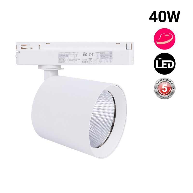 LED 1-phase track spotlight - 40W - Butcheries