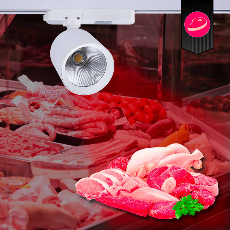 LED 1-phase track spotlight - 40W - Butcheries