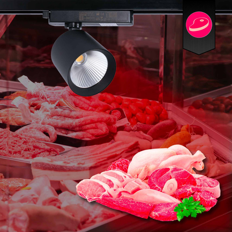 LED 1-phase track spotlight - 40W - Butcheries