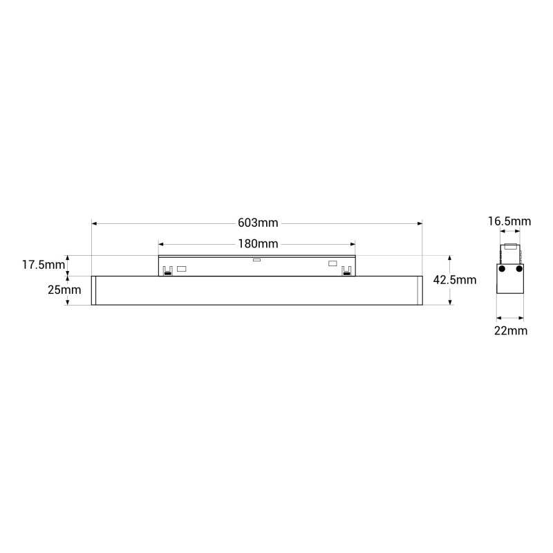 Magnetic linear track light - RGB + CCT - 24W - Mi Light - White