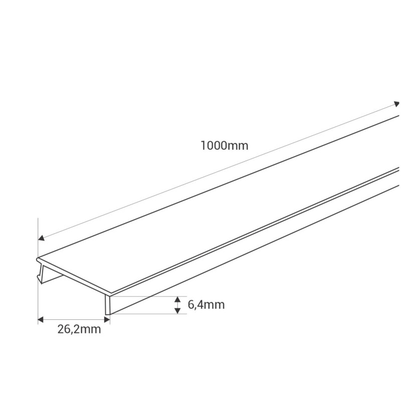 Decorative cover for magnetic track - 1 meter - White