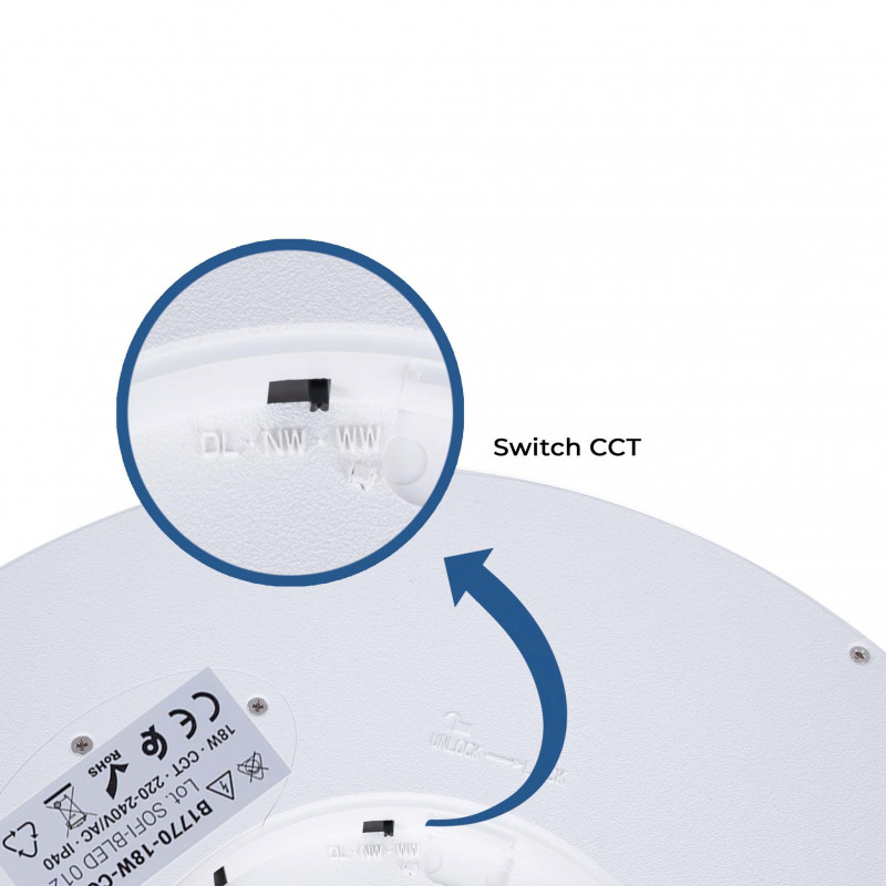 Round CCT LED Ceiling light - 18W - IP40