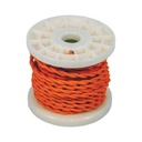 Cable eléctrico decorativo trenzado textil 2X0,75 naranja