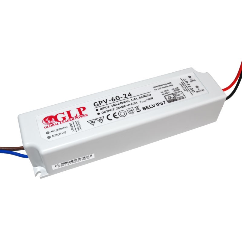 Fuente de alimentación estanca 24V DC - 60W  - IP67 - GLP