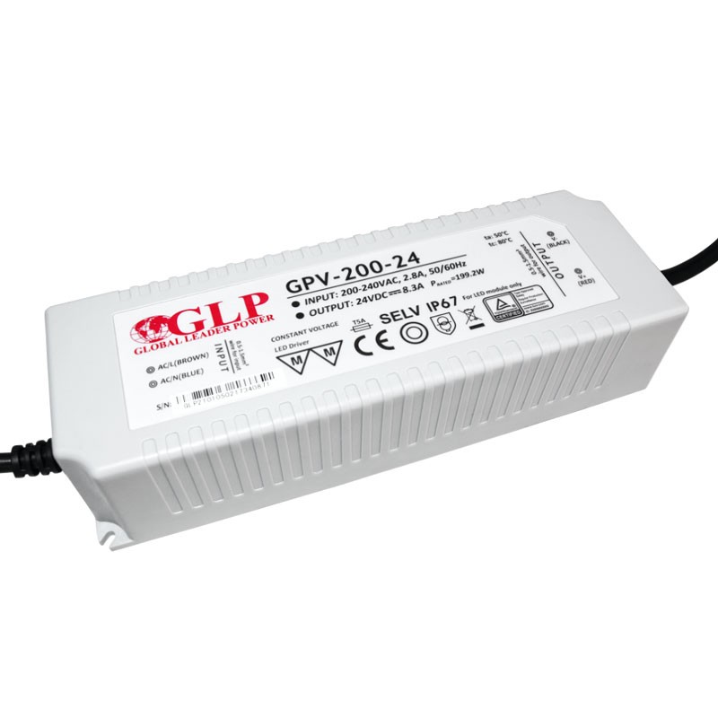 Fonte de alimentação estanque de 200W 24V IP67- GLP