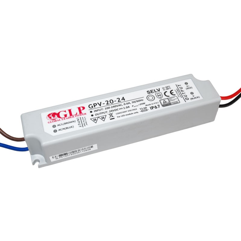 Alimentation LED étanche 24V DC - 20W  - IP67 - GLP