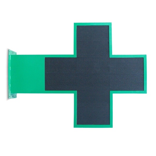 [DP10] Cruz de farmacia LED monocolor verde programable P10 - Exterior - 96x96cm